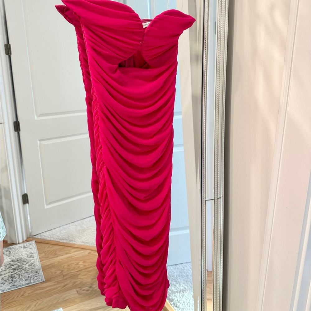 Strapless pink dress